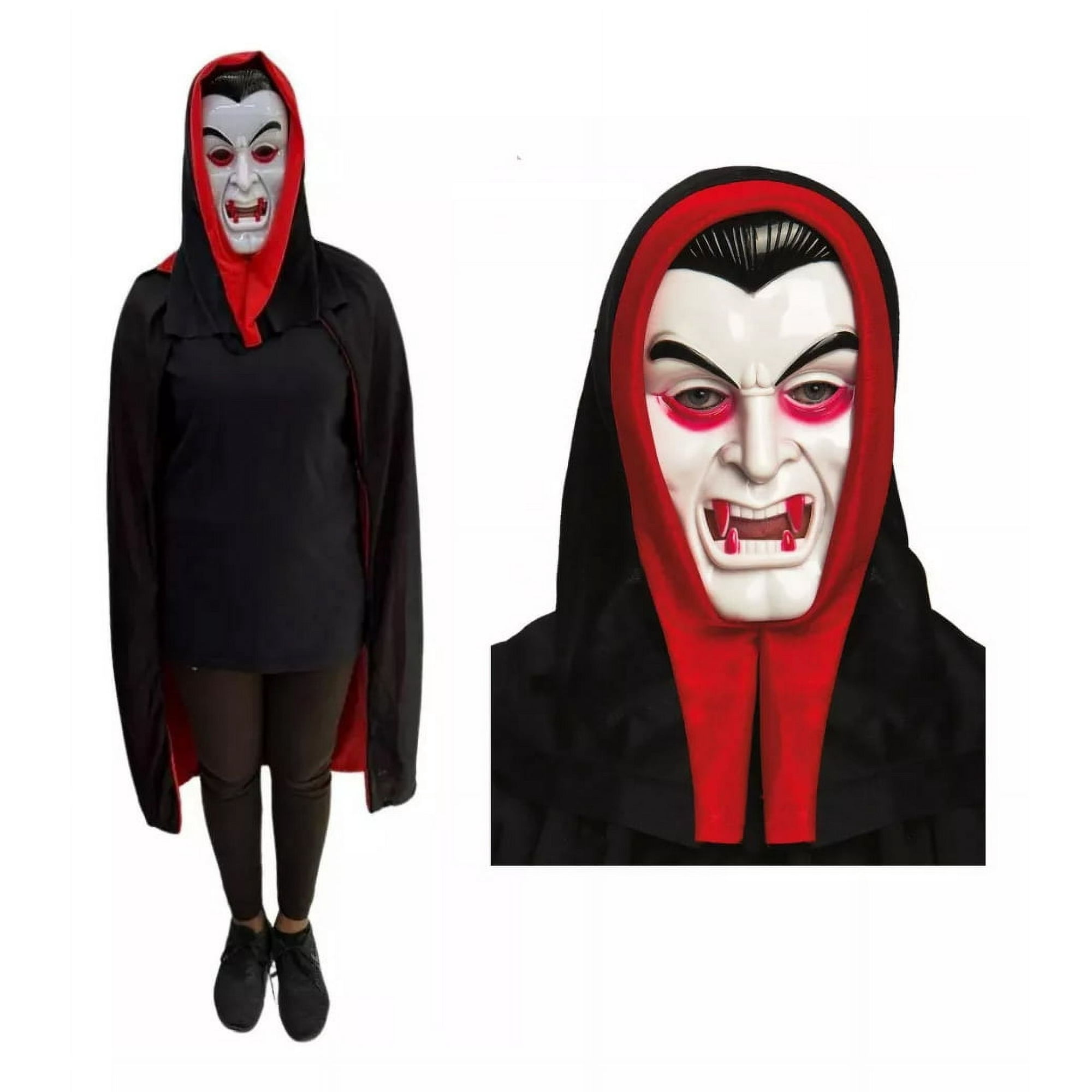 Tododisfraceschile - Disfraz Capa Vampiro Dracula Con Mascara Capucha Niño