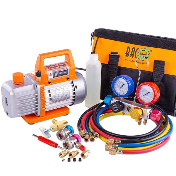 Kit de Bomba de Vacío BACOENG para HVAC 4 Vías para R134a R410a R22
