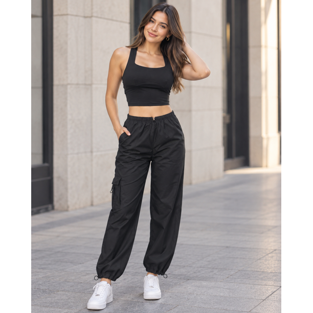 Conjunto Mujer Top Ajustado Espalda Cruzada y Pantalón