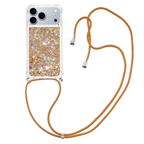 Funda Foxdock Para Iphone 17 Pro Max Con Cuerda Ajustable, Brillo Líquido, Protección Antigolpes Y Lente – Ideal Para Regalo