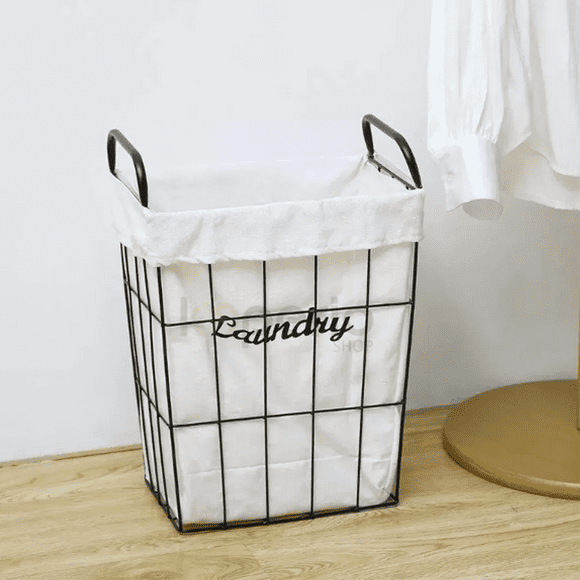 Canasto laundry tela rejillas aluminio