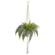 thumbnail image 1 of Planta artificial con forma de helecho casi natural para colgar, 25 cm, con cesta, 1 of 4
