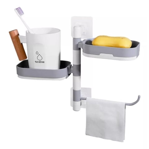 Click Ventas - Organizador De Ducha Jabonera Toallas Giratoria Baño Repisa