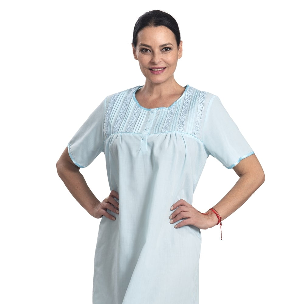 Mon Amour - Camisa Popelina Con Broderie Manga Corta Tallas Grandes