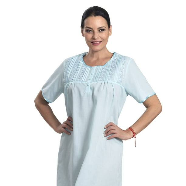 Camisa Popelina Con Broderie Manga Corta