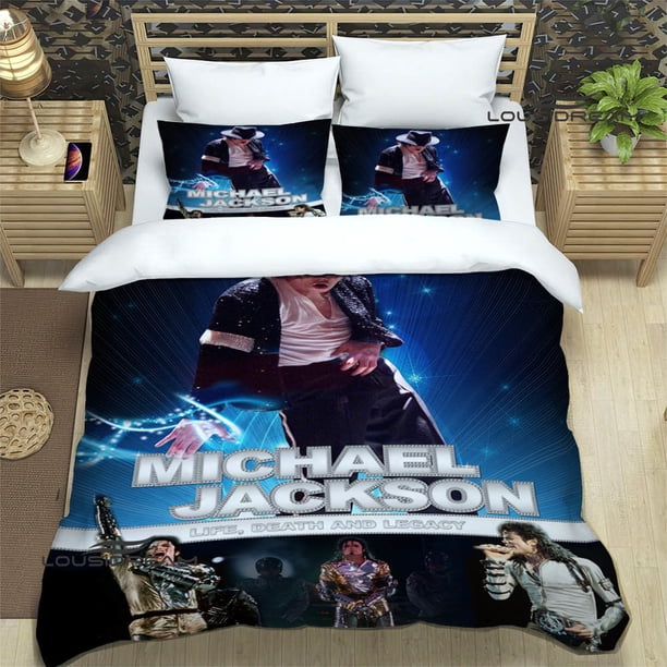 v1302 Bed Sheets Michael Jackson printed Bedding Sets exquisite bed supplies set duvet cover bed comforter set bedding set luxury birthday gift 3-Piece Bedding Set (1 Duvet Cover + 2 Pillow Shams) Bed