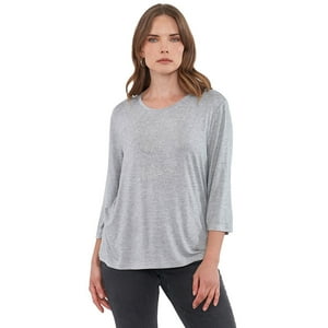 Polera Mujer Manga Larga Gris Melange Corona
