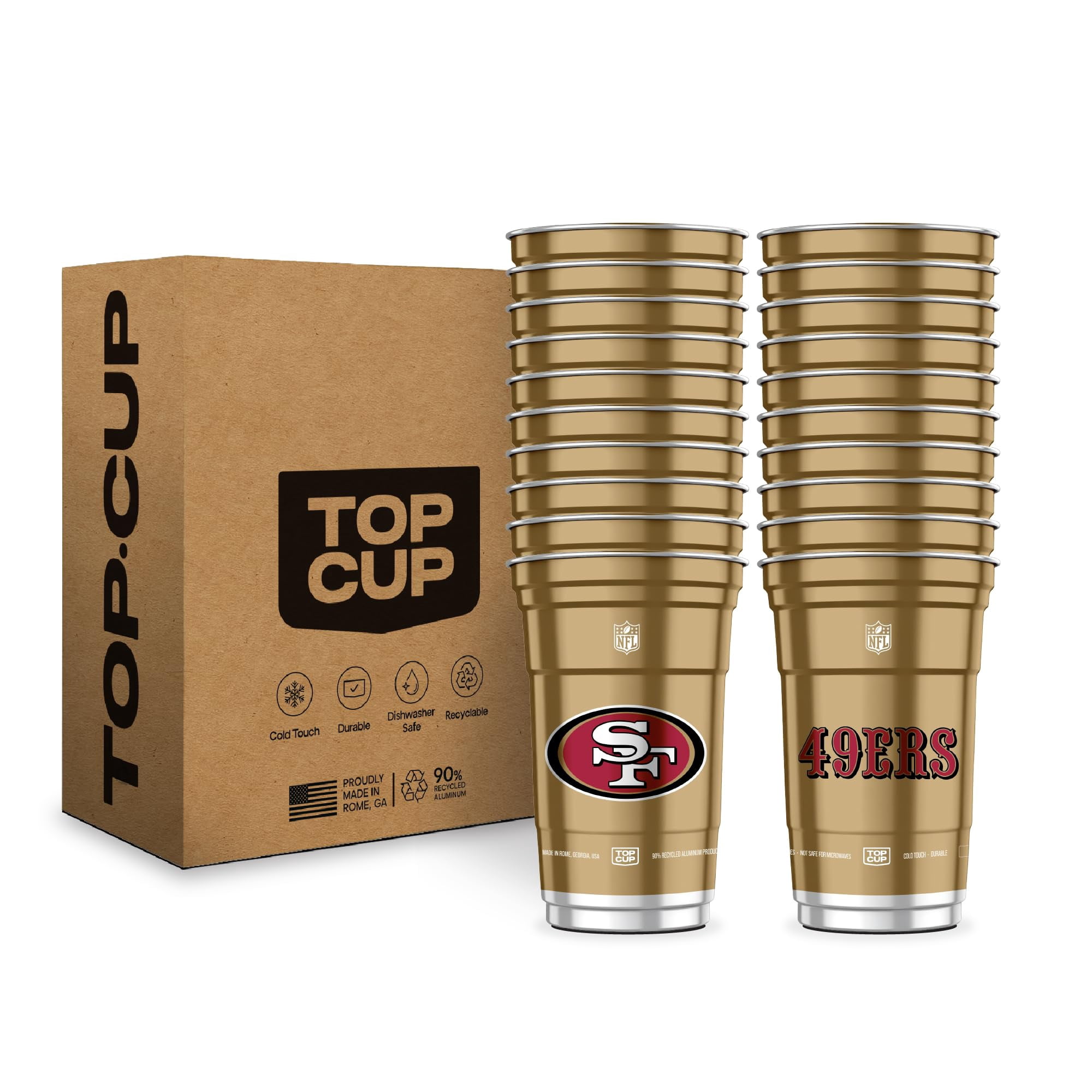 Vasos De Aluminio Reutilizables Top Cup Nfl San Francisco 49ers