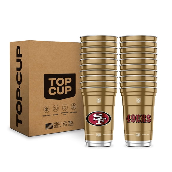 Vasos de aluminio reutilizables Top Cup NFL San Francisco 49ers
