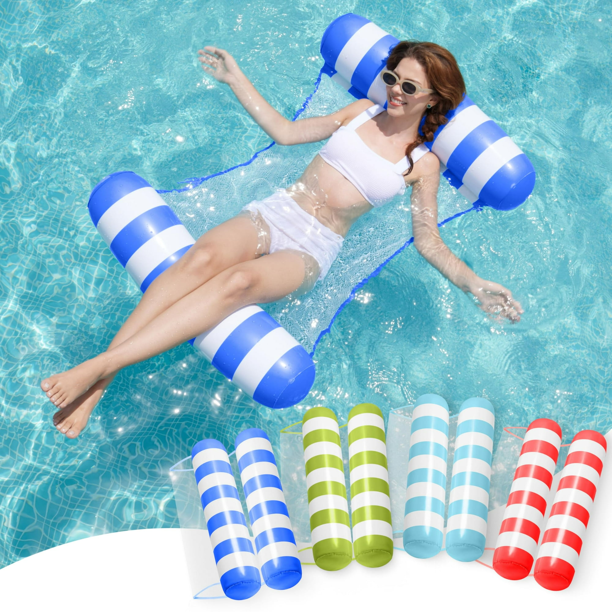 Flotadores Tipo Hamaca Para Piscina, Tipo Sloosh Strip, Paquete De 4 Para Adultos