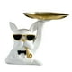 thumbnail image 3 of Bandeja De Almacenamiento De Estatua De Perro, Bandeja De 17 Cm De Diámetro, Figura De Bulldog Para El Hogar, Dormitorio, Color Blanco, 3 of 3