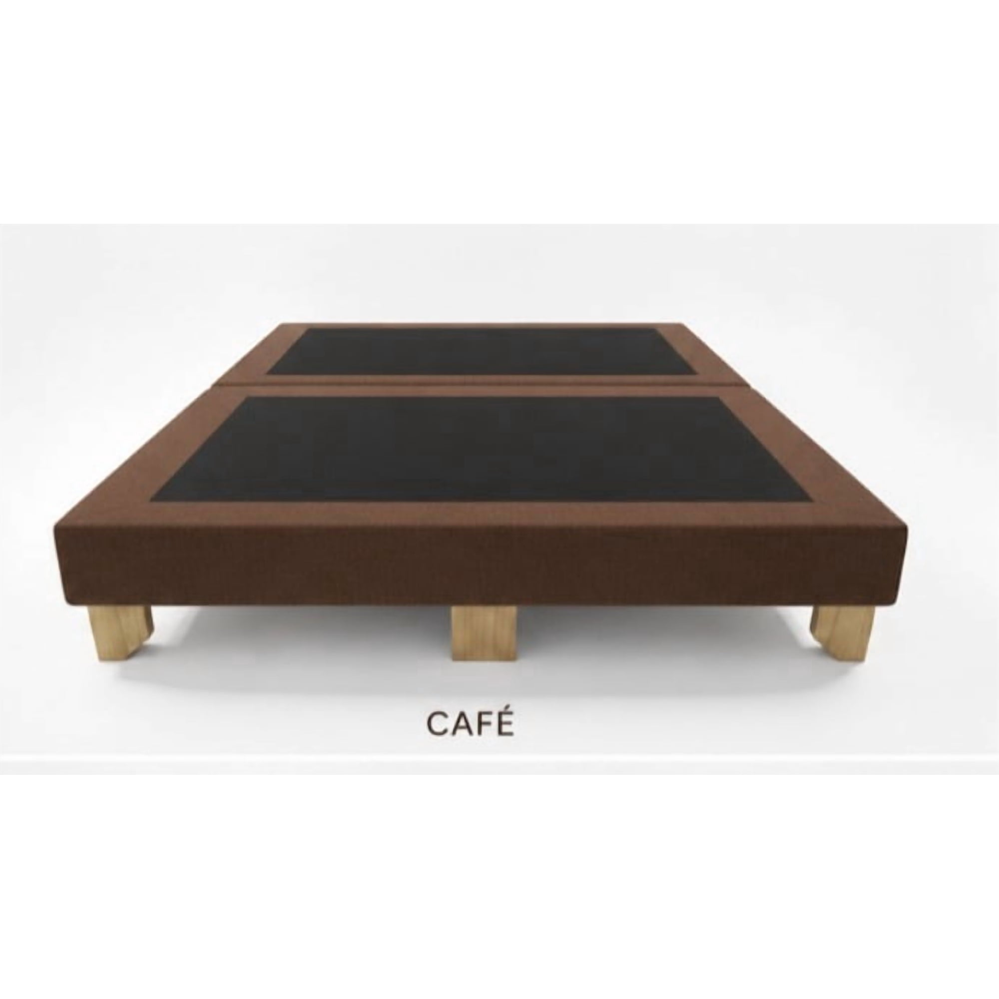Rous Muebles - Base Cama 2 Plazas, Dividida, Color Café