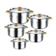 thumbnail image 3 of Juego De Utensilios De Cocina De 5x, Olla Para Salsa, Acero Inoxidable, Para El Hogar, Restaurante, Senderismo, Mangos Dorados, 3 of 5