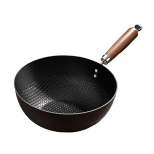 Bothyi - Sartén Wok De Hierro Multiusos Pequeña Resistente Fácil De Limpiar Wok Chino Para Hervir 26Cm