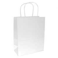 Gaune - Bolsas De Papel Kraft 16X21 Con Manillas Blanco (25 Unidades)