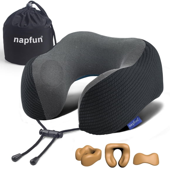 Almohada Cervical De Viaje De Espuma Viscoelástica Negra