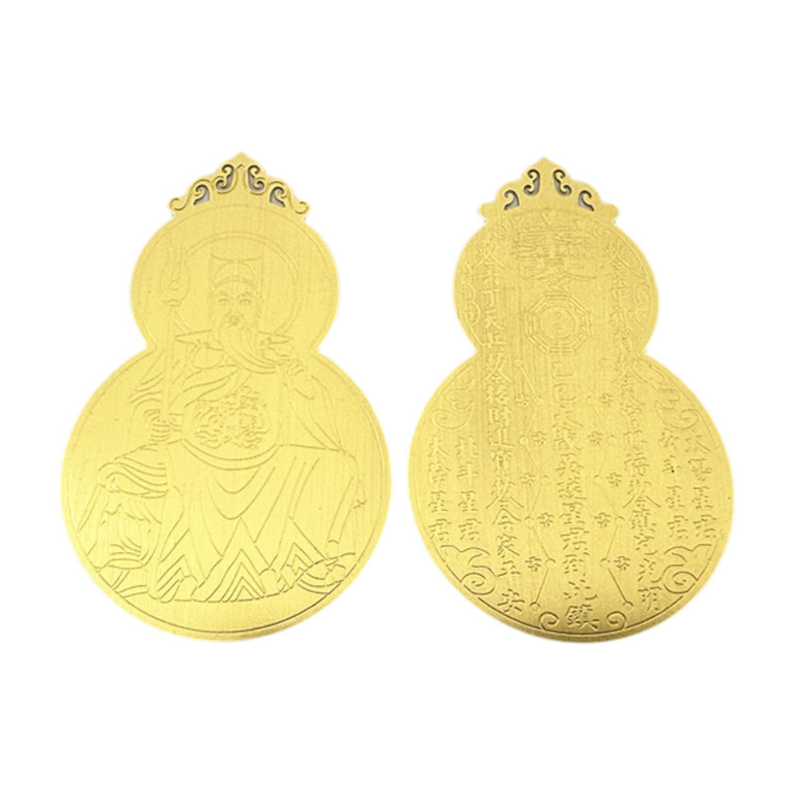 Magideal - 2x Tarjeta De De Feng Shui, Tarjetas De Protección, Tarjeta De La , Tarjetas De Latón Con Forma De Calabaza Para Bolsos De Regalo De , Oro