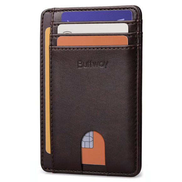 Cartera Buffway RFID Slim Marrón Pebble