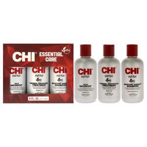 Chi - Kit Infra Trio Para Unisex: 3 Piezas De Infusión De Seda De 6 Oz, Champú Infra De 6 Oz, Tratamiento Infra De 6 Oz