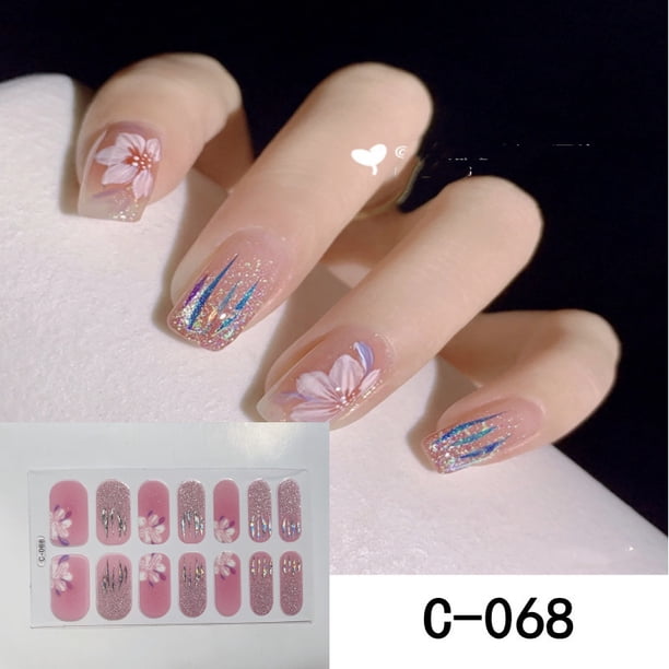 Self-Adhesive Spring and Summer Nail Polish Stickers - Full Wrap Manicure Decal Strips for Women and Girls - DIY Nail Art Kit for Easy and Stylish Nail Designs