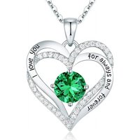 Collar Heshpaws Love Pendant Con Birthstone Zirconia Y Caja De Regalo