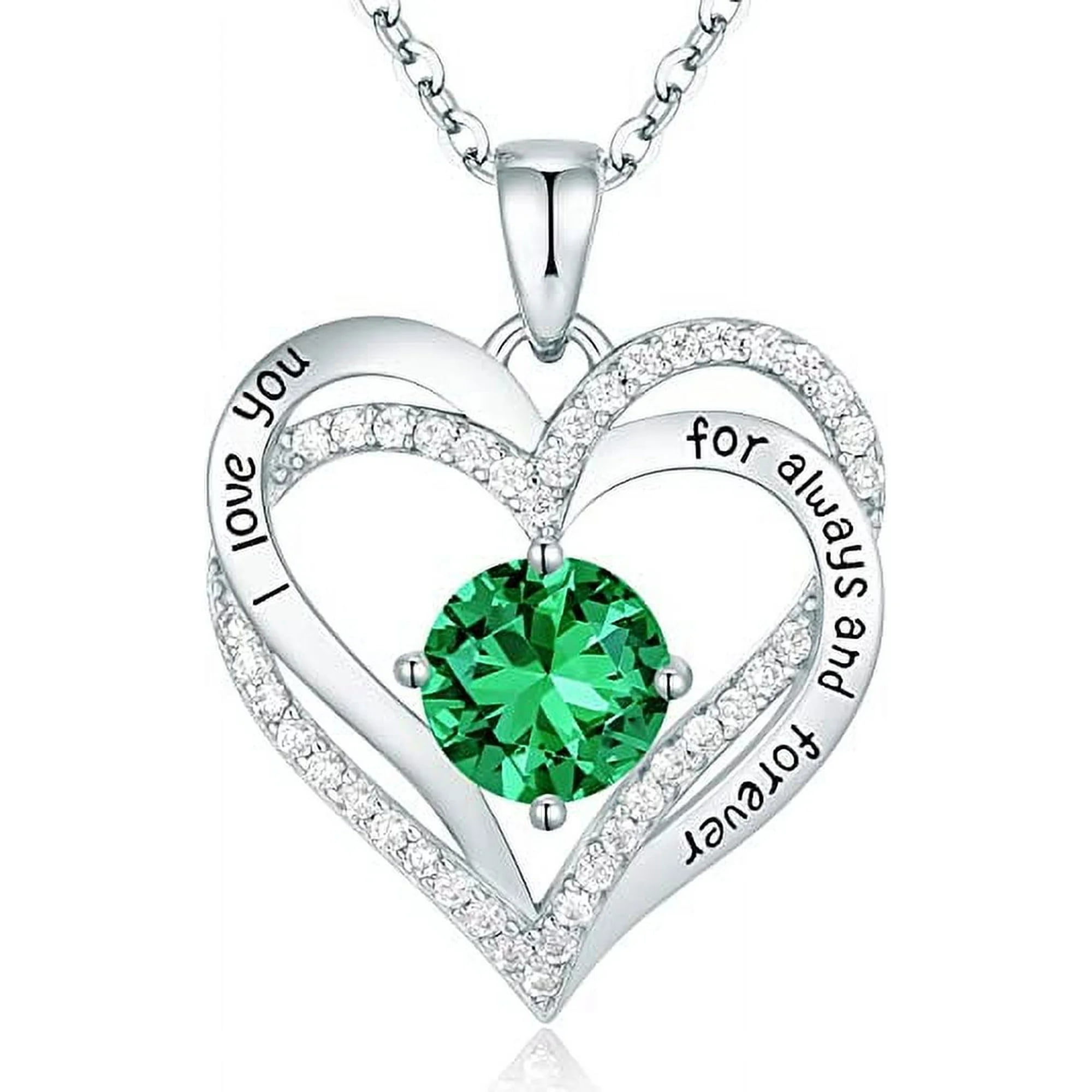 Collar Heshpaws Love Pendant Con Birthstone Zirconia Y Caja De Regalo