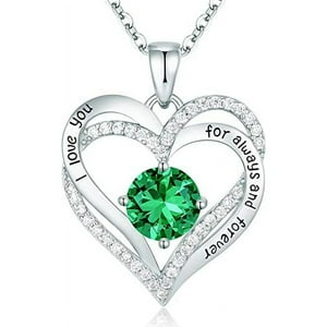 Collar Heshpaws Love Pendant Con Birthstone Zirconia Y Caja De Regalo