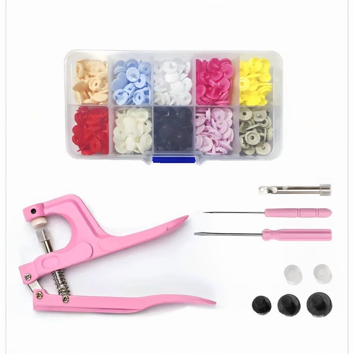 Genérico - Pinza Remachadora Para Broches Plasticos Snap + 100 Broches