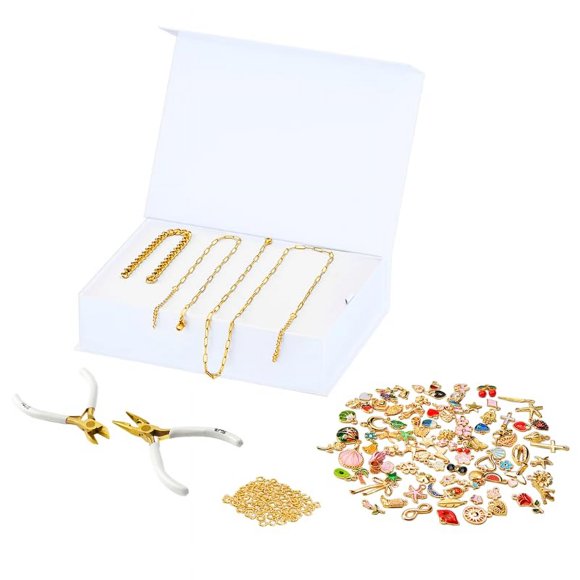 Charm Jewelry Kit FabuLove DIY Set de collar, pulsera y anillo