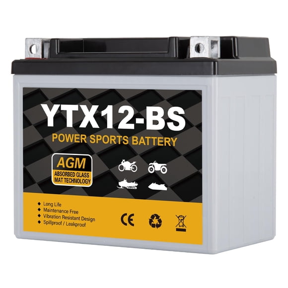 Batería para motocicleta Daakmax YTX12-BS 12V 10Ah AGM
