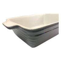 Genérico - Fuente De Cerámica P/ Horno Tipo Gres - Rectangular 23X14 - Bl/Gr