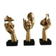 thumbnail image 5 of Estatuas De Pensador De Resina, Decoraciones De Mesa Para Estantería, Estante De Entrada Dorado, 3 Uds., 5 of 5