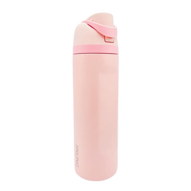 Botella de agua JINLING con aislamiento de acero inoxidable de 700 ml, color rosa claro