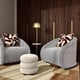 thumbnail image 2 of Ottoman TOV Furniture Stefanie de terciopelo color crema, 2 of 7