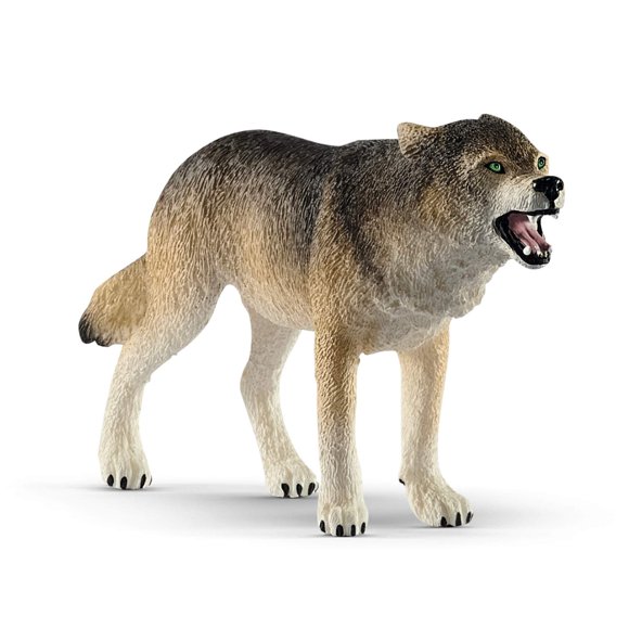 Figura Schleich Wild Life, realista, de lobo gris merodeando