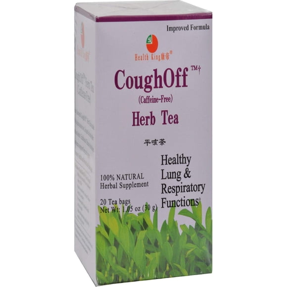 Herbal Tea Health King CoughOff, 20 bolsitas de té, menta y níspero