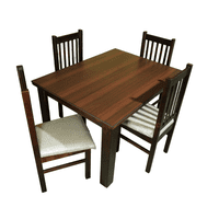 Araucarias - Juego De Comedor Praga 4 Sillas Mesa Rectangular Chocolate