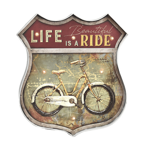 Letrero Vintage Led Life Is A Ride