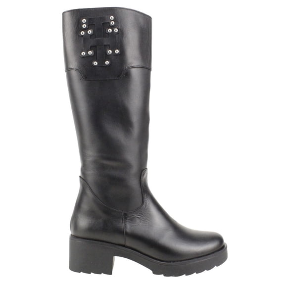 Bota Exs Plataforma Cuero Negro