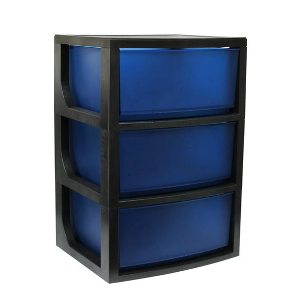 Mueble Organizador Modular 90L Plástico Reciclable Negro - Azul