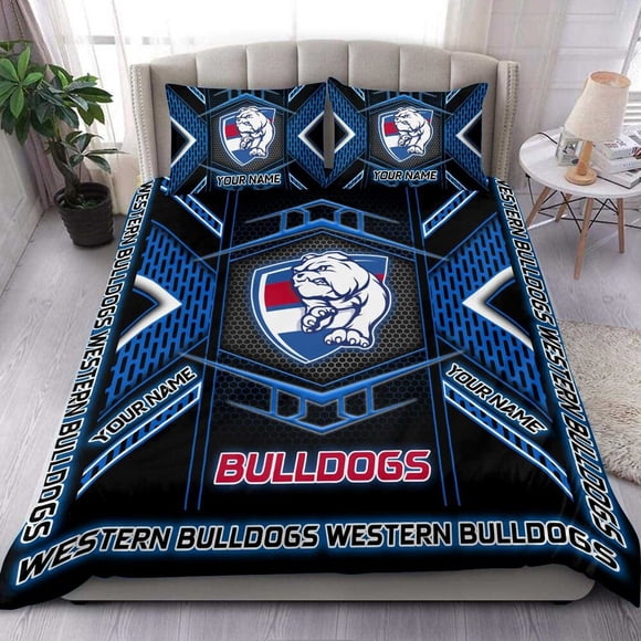Western-bulldogs AFL Bedding Set Doona Duvet Cover Kid Men Gift Double3-Piece Bedding Set