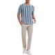 thumbnail image 2 of INSPIRE CHIC Polo de Punto a Rayas para Hombre de Verano con Mangas Cortas y Botones Abajo Camisas Polo de Jacquard XL Azul Claro, 2 of 6