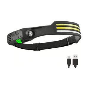 Genérico - Linterna Frontal Led 1000Lm Con Sensor De Movimiento Linterna Negra Luz Blanca