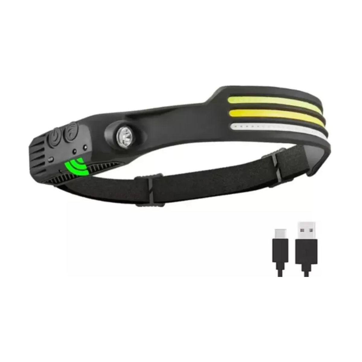 Genérico - Linterna Frontal Led 1000Lm Con Sensor De Movimiento Linterna Negra Luz Blanca