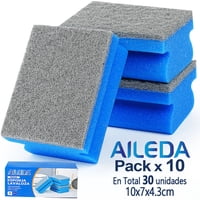 Aileda Esponja Acanalada Para Cocina Diseño Doble Cara 10X7X4Cm （En Total 30 Unidades）