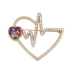 Genérico - Broche De Corazón De Diamantes De Imitación Para Mujer, Broche De Solapa Para Traje Profesional, Vestido, Bufanda