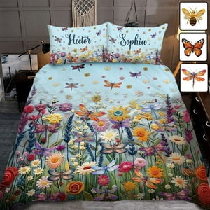 Milsleep - Jardín Floral De Polinizadores - Juego De Cama Personalizado De Jardinería