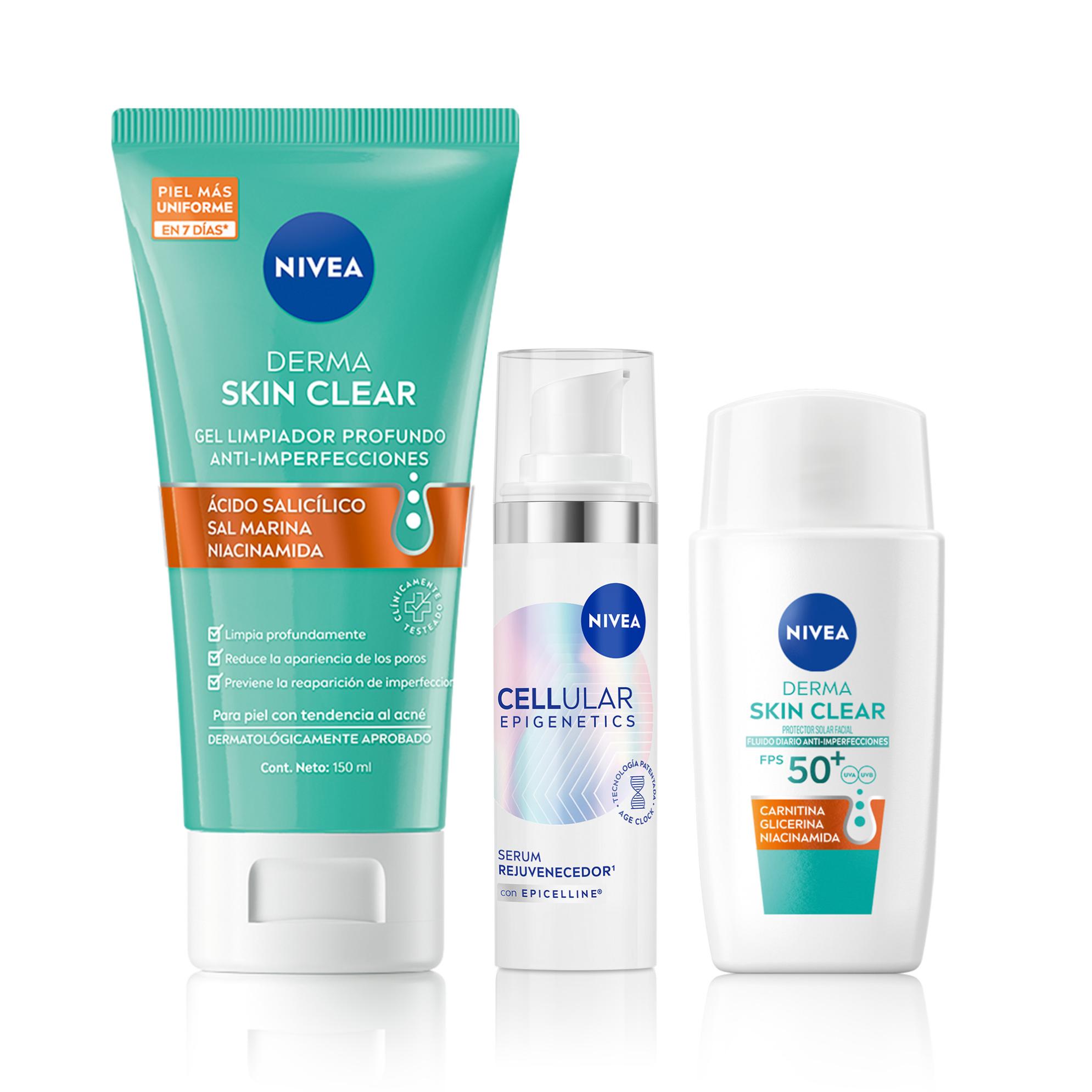 Nivea Serum Epigenetics + Gel Limpiador + Protector Solar
