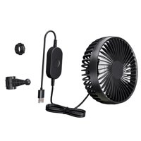 Bothyi - Ventilador Usb Portátil Para Reposacabezas De Coche, Asiento Trasero, 12 V/24 V, Para Camión, Casa, Furgoneta, Color Negro