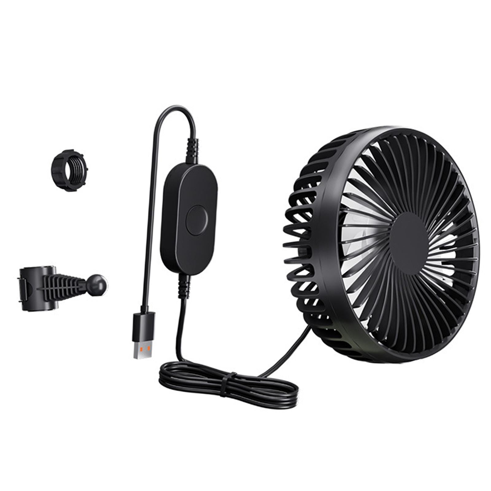 Bothyi - Ventilador Usb Portátil Para Reposacabezas De Coche, Asiento Trasero, 12 V/24 V, Para Camión, Casa, Furgoneta, Color Negro
